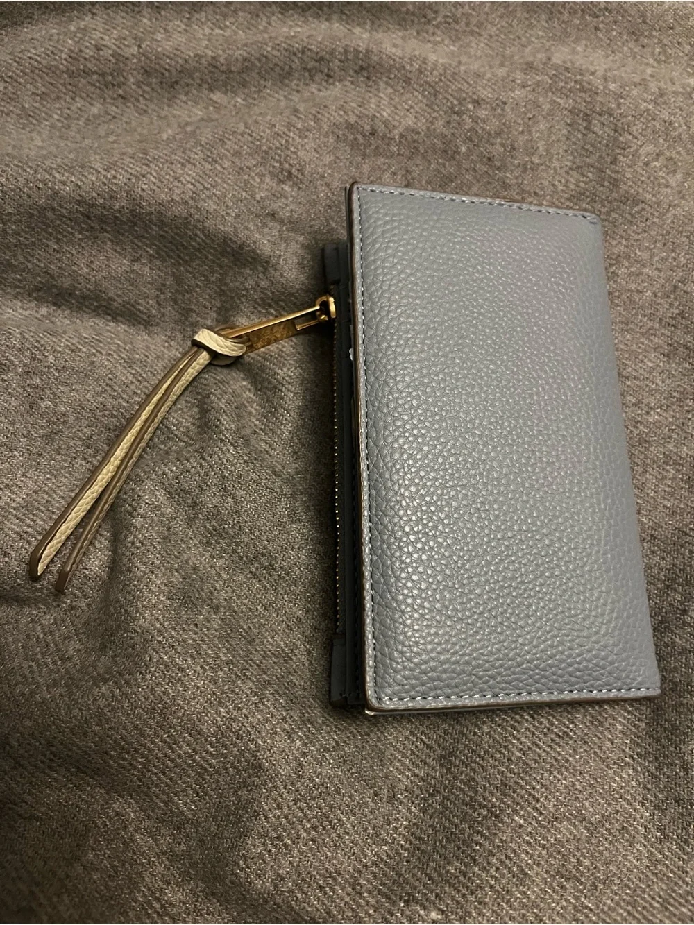 Nanette Lepore Blue & Cream Leather Card Pouch